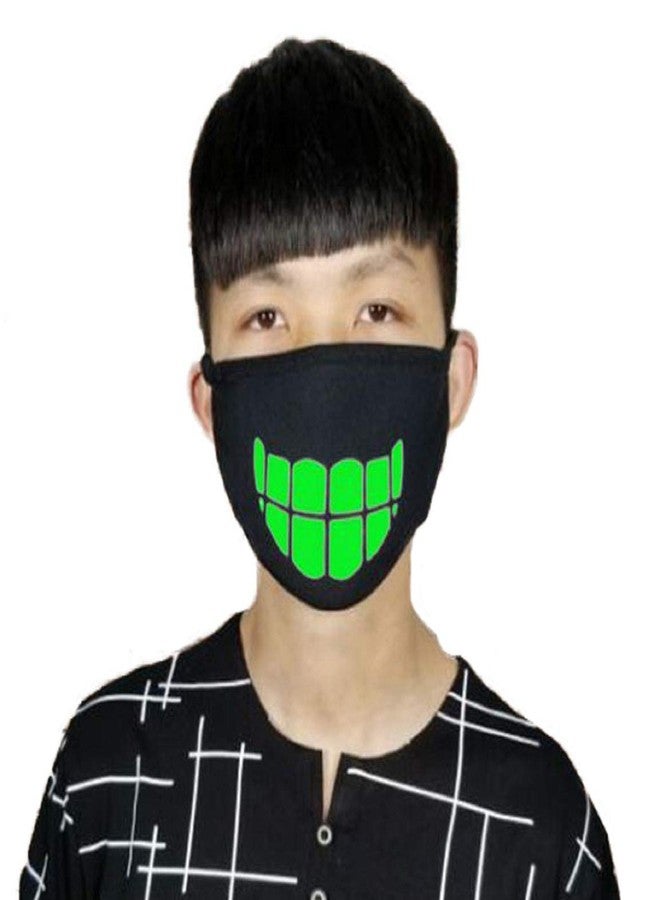 فريتراز قناع وجه وفم قطني مضيء في الظلام من VRITRAZ، مضاد للغبار والتلوث، مناسب للرجال والنساء، BigDanger BigTeeth - Image 5